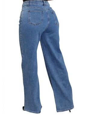 Classic High-Waist Wide Leg Jeans - Blue